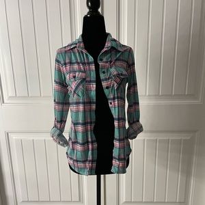 Pink and blue flannel